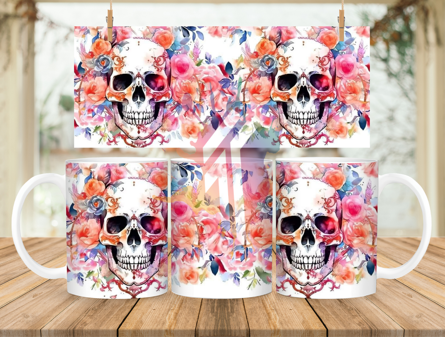 Floral Skulls Mug